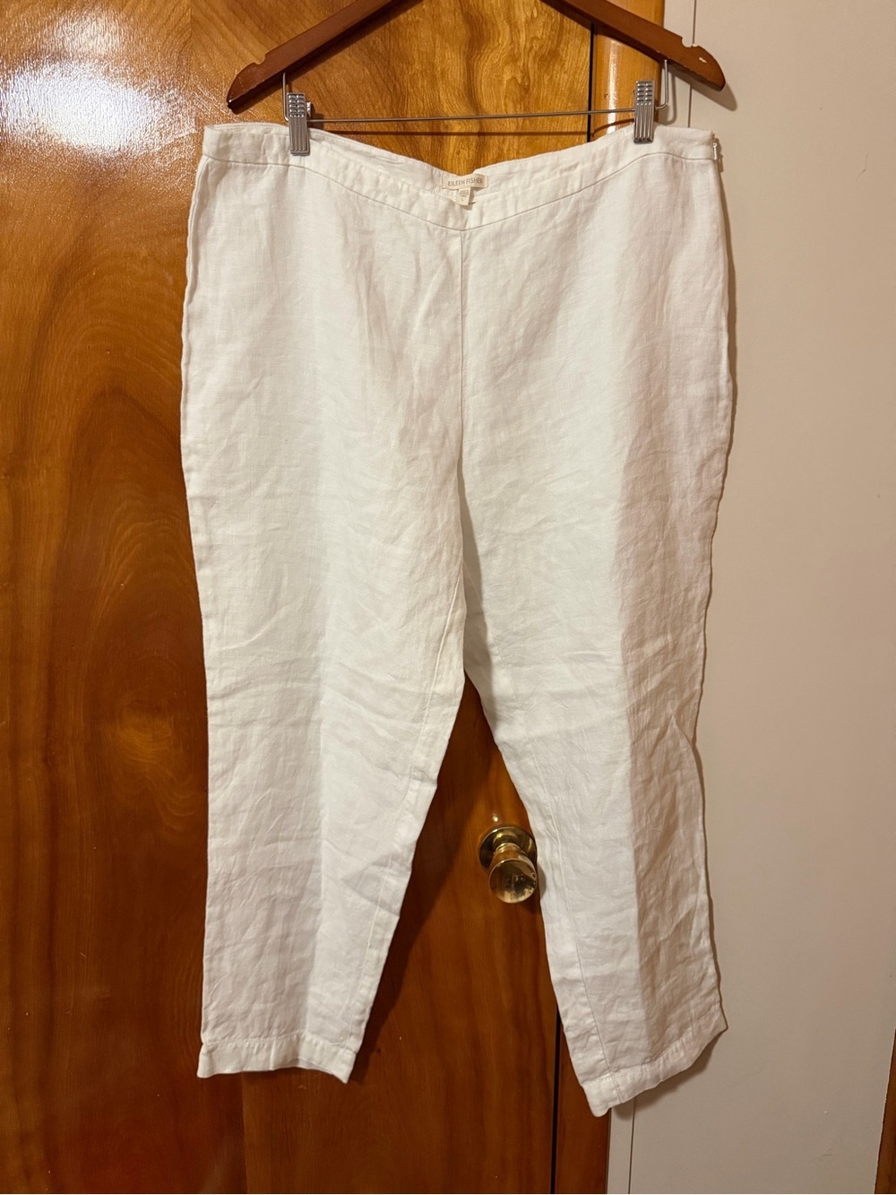 Eileen Fisher White Linen Trousers
